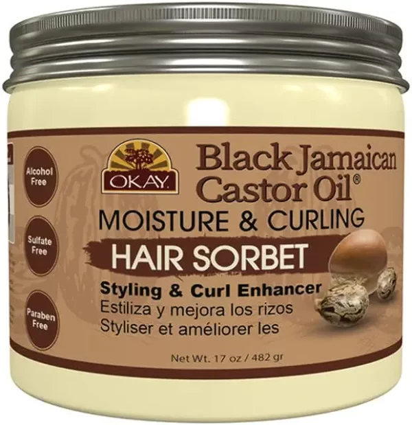 OKAY BLACK JAMIACAN CASTOR OIL MOISTURE and CURLING HAIR