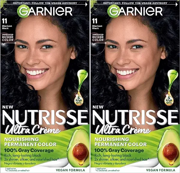 Garnier Hair Color Nutrisse Nourishing Creme, 11 Blackest Black