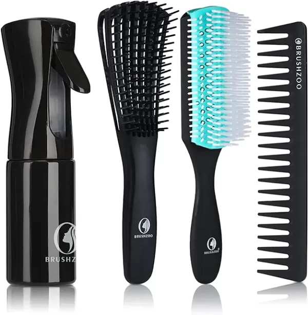 BRUSHZOO Detangling Brush with Hair Spray bottle, Hair Brushes